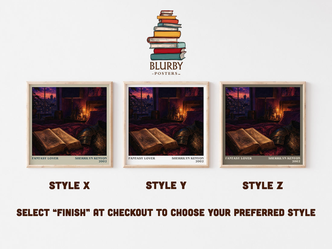 Fantasy Lover literary print in frame leaning in hallway – romance wall art (mockup)