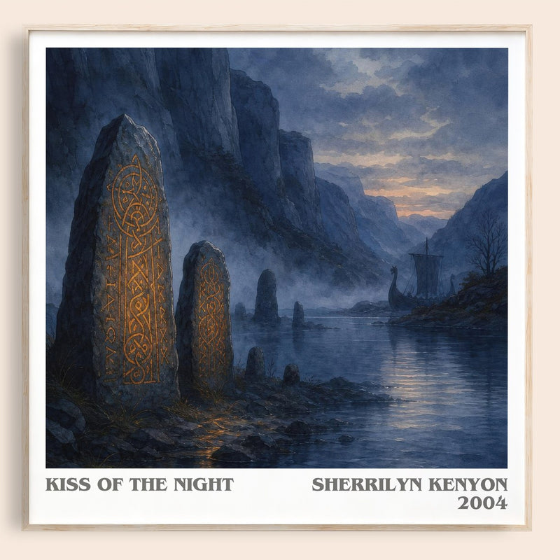 Kiss of the Night literary book poster by Sherrilyn Kenyon – framed literary art print