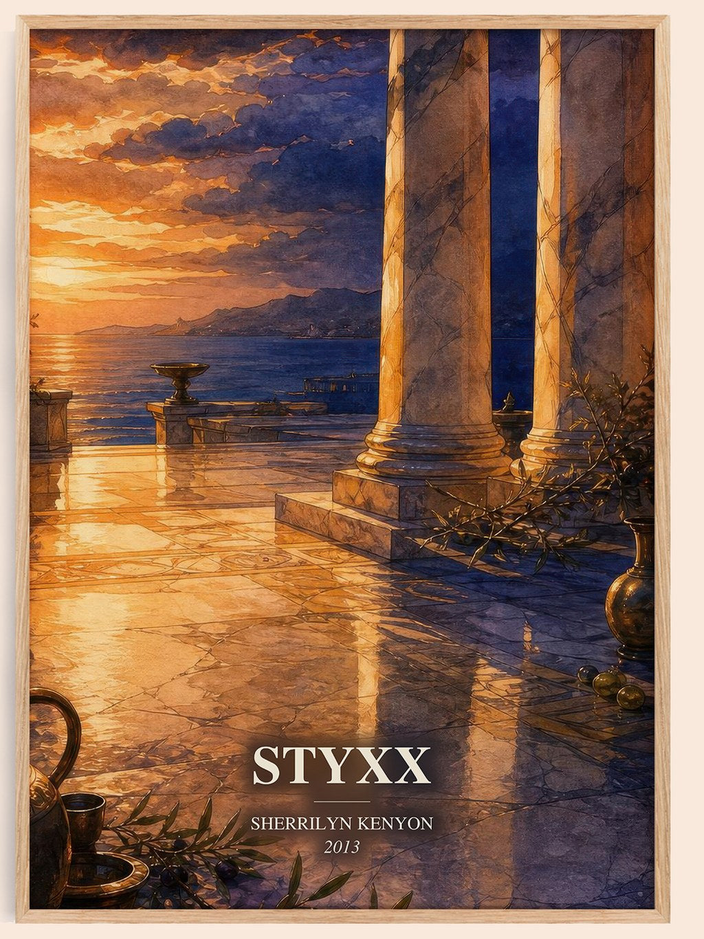 Styxx watercolour book poster by Sherrilyn Kenyon – framed literary art print