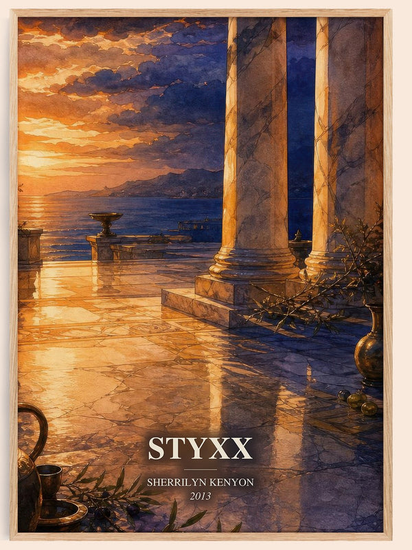 Styxx watercolour book poster by Sherrilyn Kenyon – framed literary art print