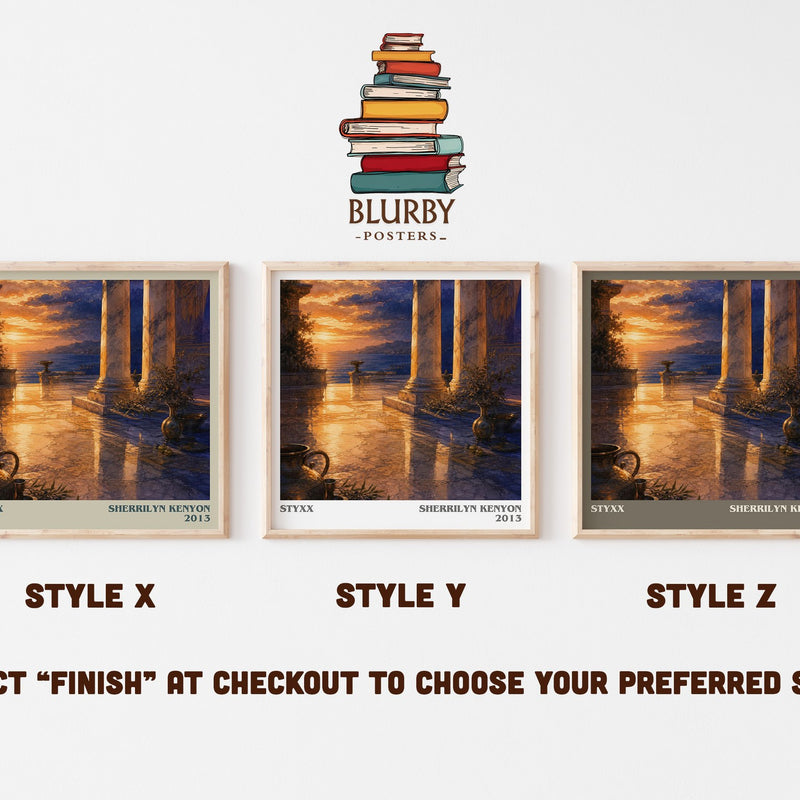 Styxx literary print in frame leaning in hallway – fantasy wall art
