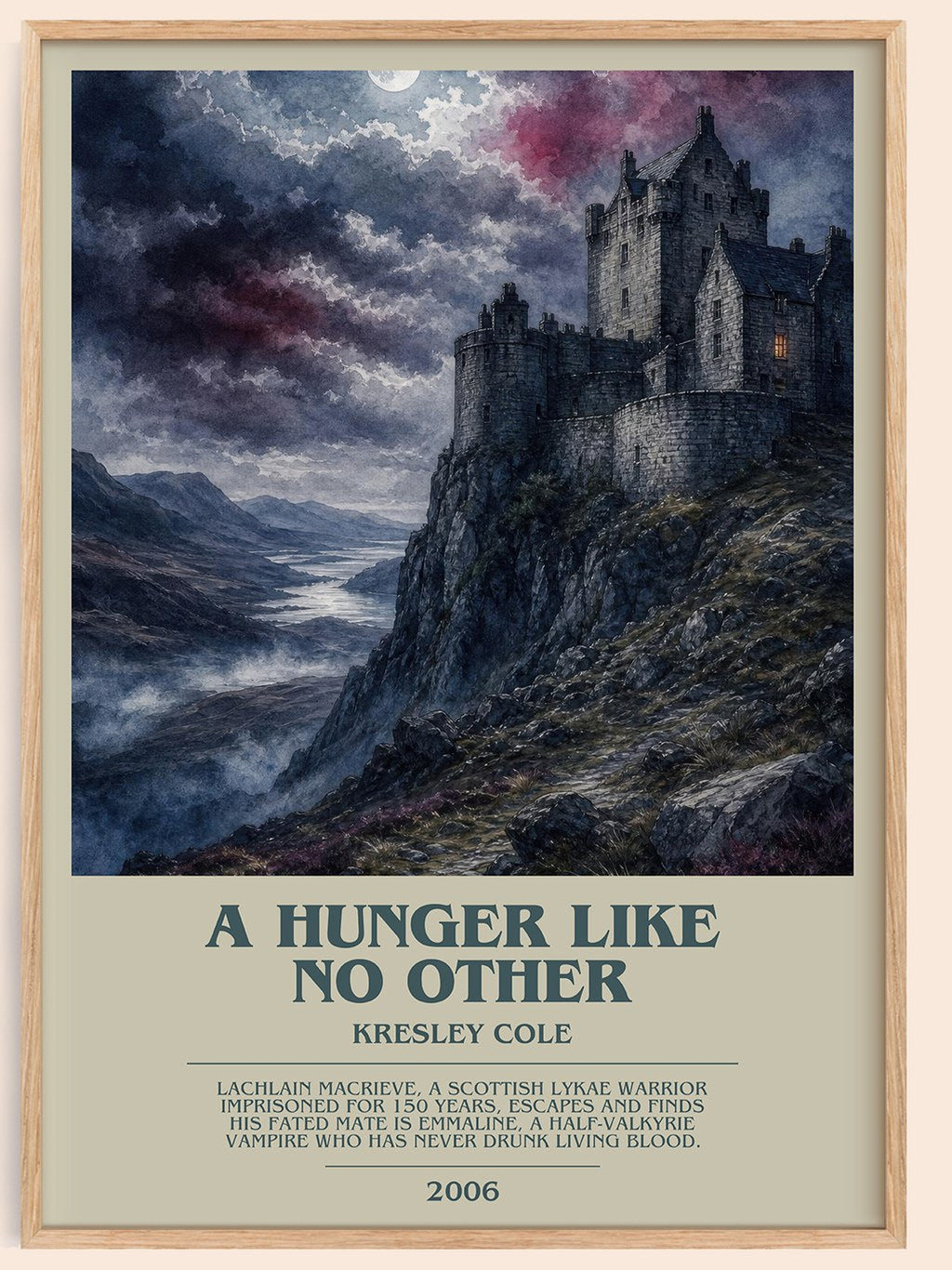 A Hunger Like No Other bookish book poster by Kresley Cole – framed literary art print