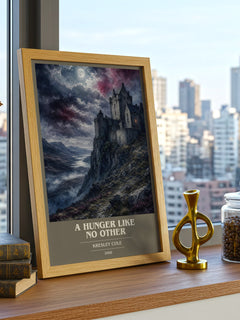 A Hunger Like No Other book cover print framed by window – literary home decor