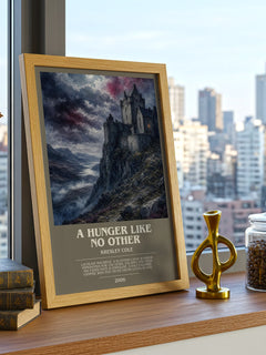 A Hunger Like No Other bookish print framed by window – literary home decor