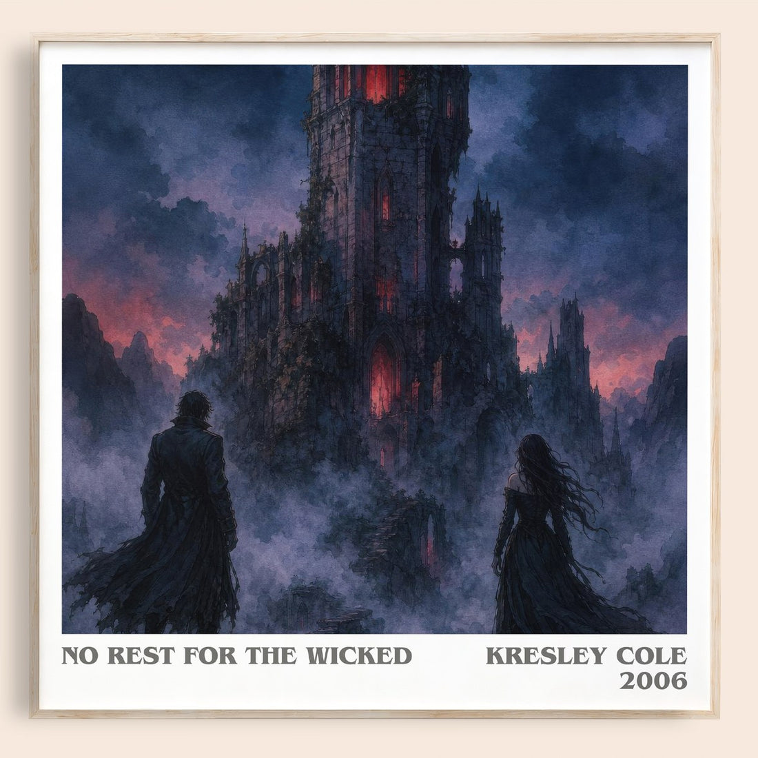 No Rest for the Wicked literary book poster by Kresley Cole – framed literary art print
