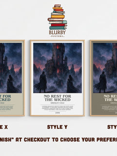 No Rest for the Wicked bookish print in frame leaning in hallway – romance wall art