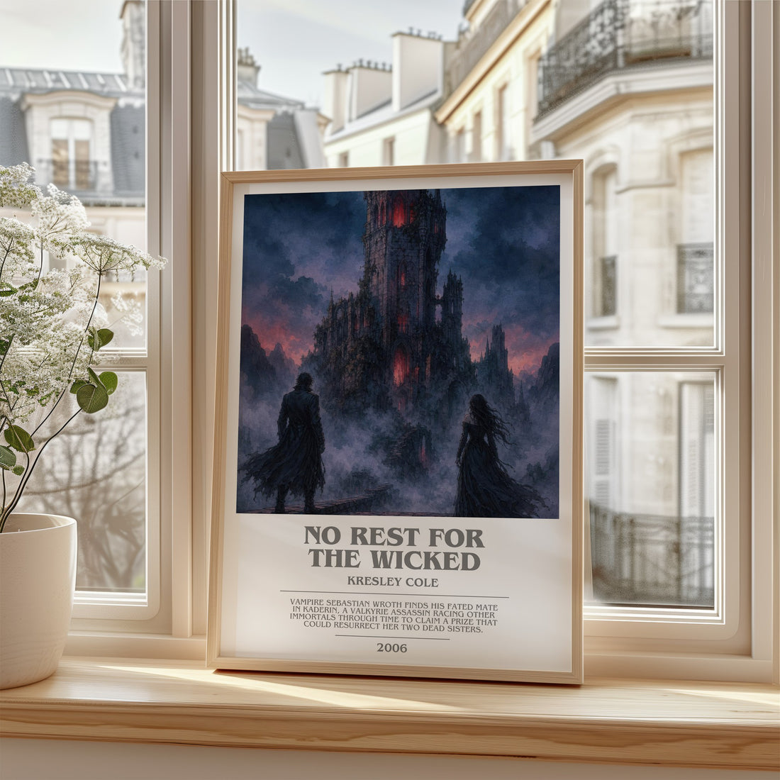 No Rest for the Wicked bookish poster colour and style options – Kresley Cole book art