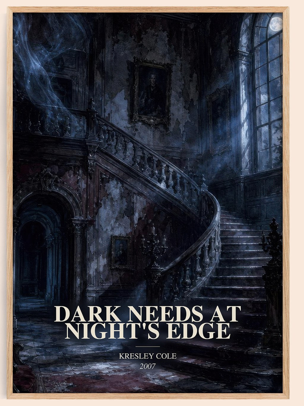 Dark Needs at Night's Edge watercolour book poster by Kresley Cole – framed literary art print