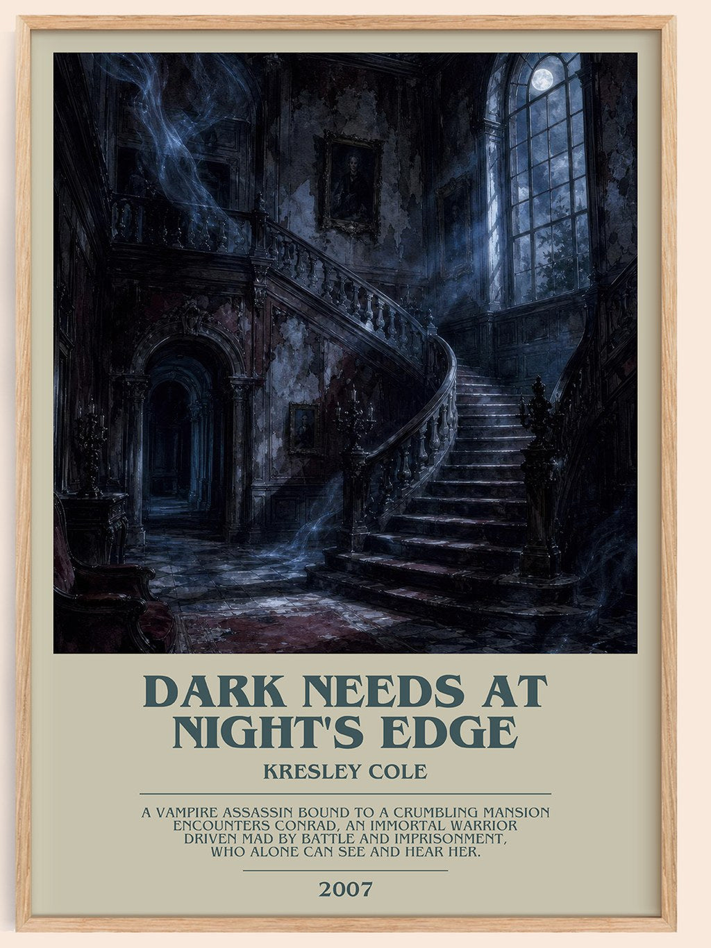 Dark Needs at Night's Edge bookish book poster by Kresley Cole – framed literary art print