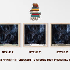 Dark Needs at Night's Edge literary print in frame leaning in hallway – romance wall art