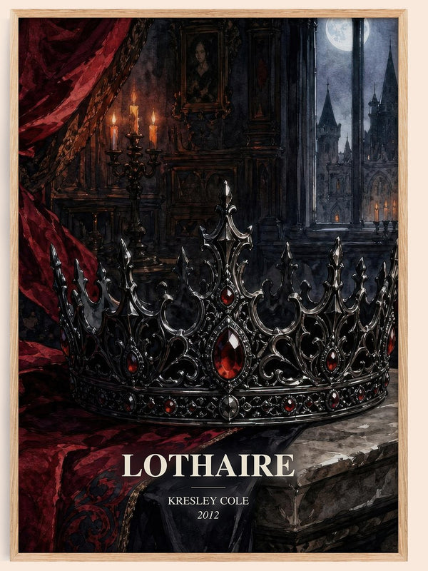 Lothaire watercolour book poster by Kresley Cole – framed literary art print