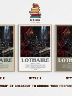 Lothaire bookish print in frame leaning in hallway – romance wall art