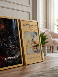 Lothaire watercolour print framed by window – literary home decor