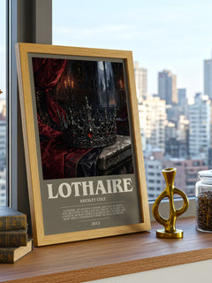 Lothaire bookish print framed by window – literary home decor