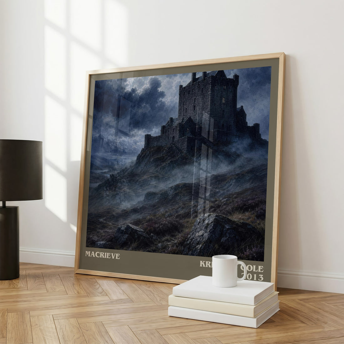 MacRieve literary print framed by window – literary home decor