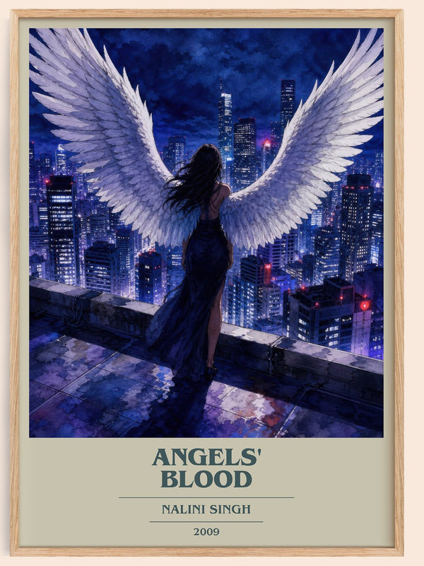 Angels' Blood book cover book poster by Nalini Singh – framed literary art print