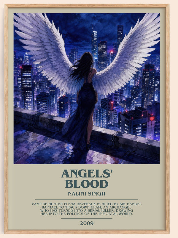 Angels' Blood bookish book poster by Nalini Singh – framed literary art print