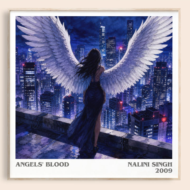 Angels' Blood literary book poster by Nalini Singh – framed literary art print