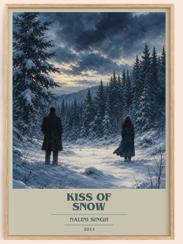 Kiss of Snow book cover book poster by Nalini Singh – framed literary art print