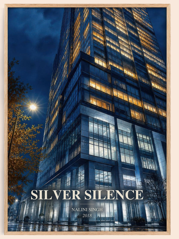 Silver Silence watercolour book poster by Nalini Singh – framed literary art print
