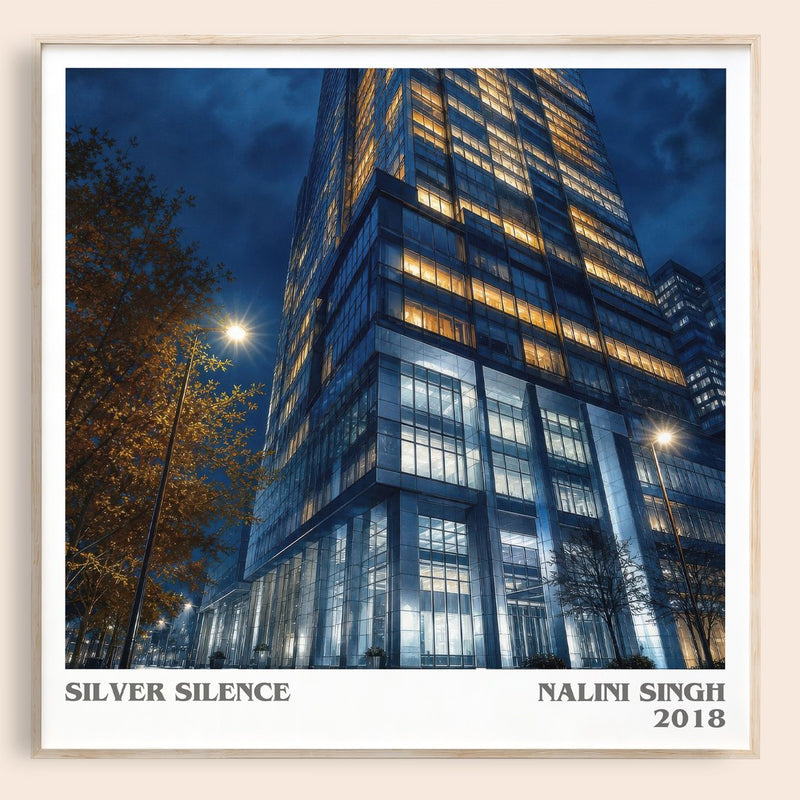 Silver Silence literary book poster by Nalini Singh – framed literary art print