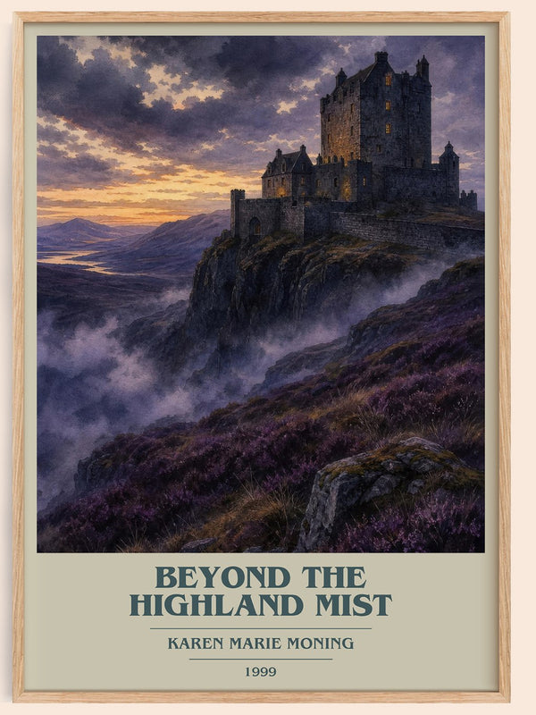 Beyond the Highland Mist book cover book poster by Karen Marie Moning – framed literary art print