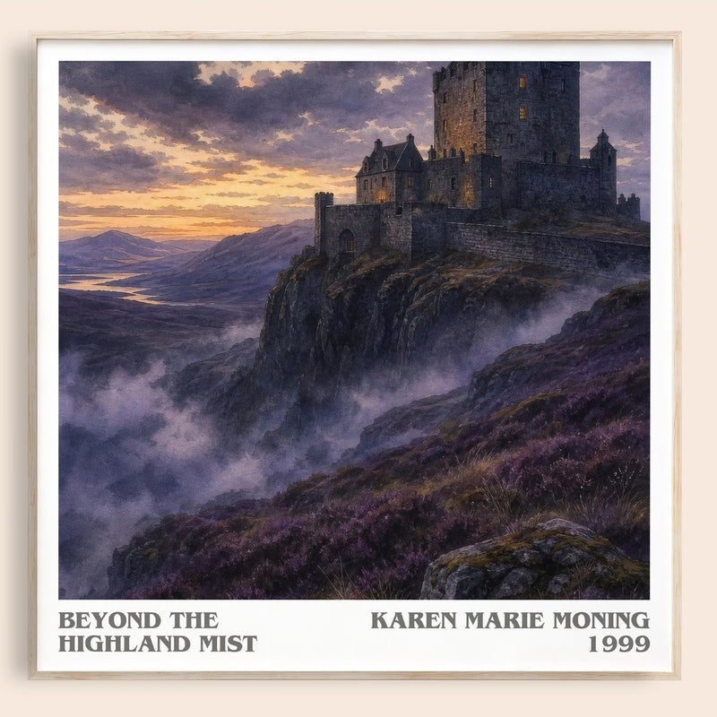 Beyond the Highland Mist literary book poster by Karen Marie Moning – framed literary art print