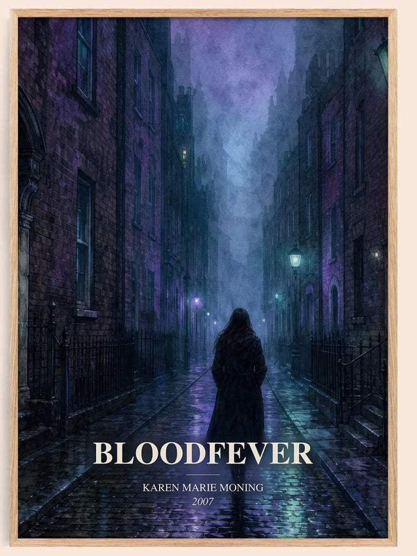 Bloodfever watercolour book poster by Karen Marie Moning – framed literary art print