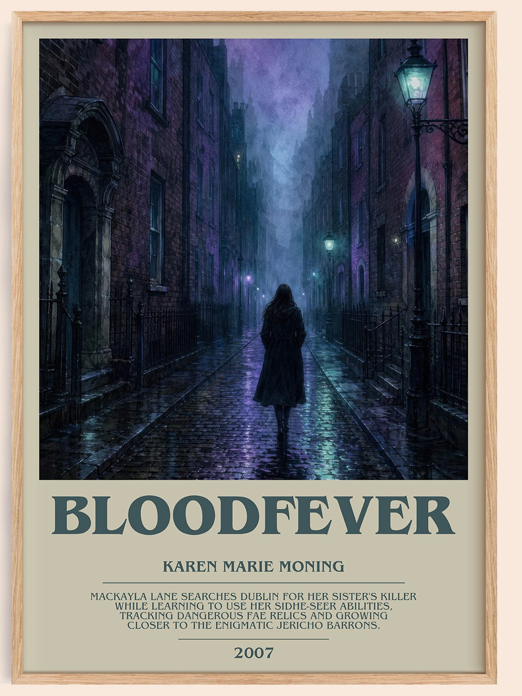 Bloodfever bookish book poster by Karen Marie Moning – framed literary art print