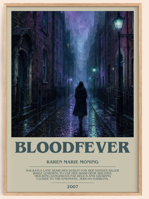 Bloodfever bookish book poster by Karen Marie Moning – framed literary art print