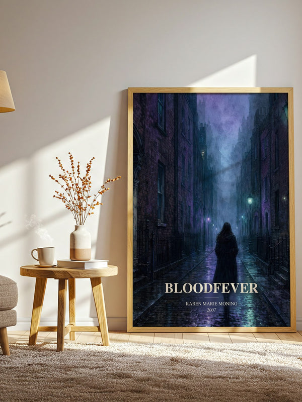 Bloodfever watercolour print in frame leaning in hallway – fantasy wall art