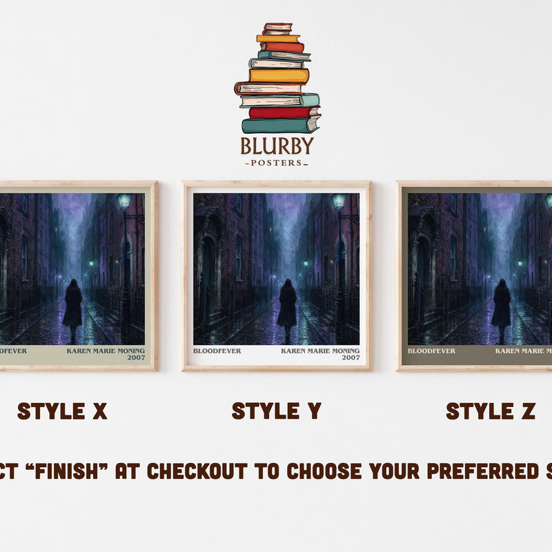 Bloodfever literary print in frame leaning in hallway – fantasy wall art