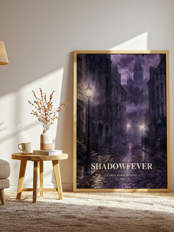 Shadowfever watercolour print in frame leaning in hallway – fantasy wall art