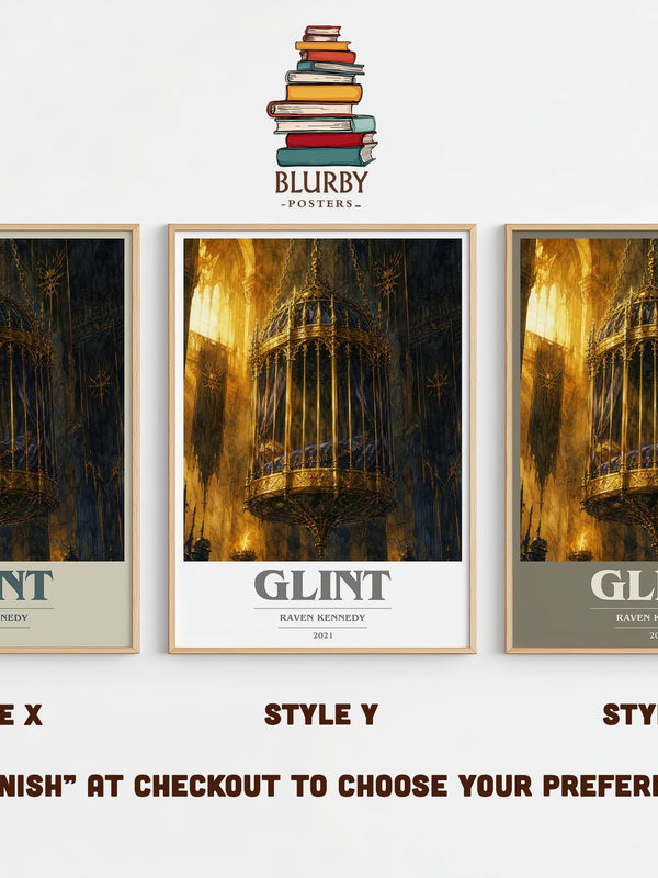 Glint book cover print in frame leaning in hallway – fantasy wall art