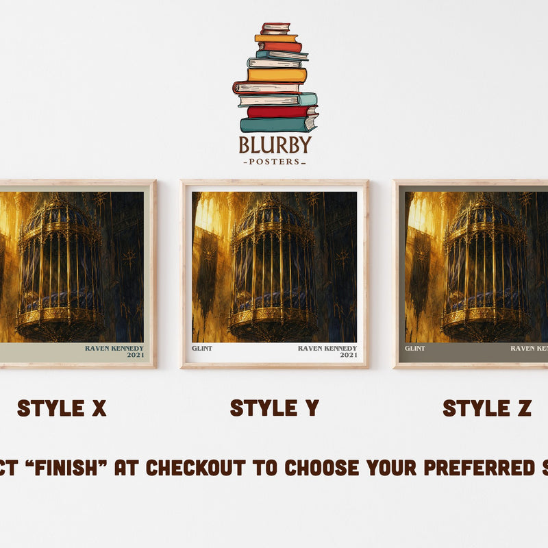 Glint literary print in frame leaning in hallway – fantasy wall art
