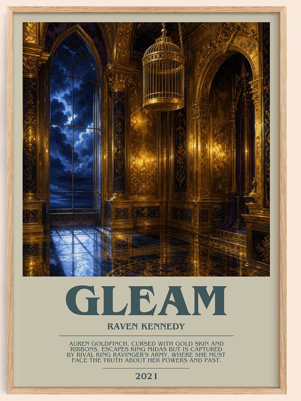 Gleam bookish book poster by Raven Kennedy – framed literary art print