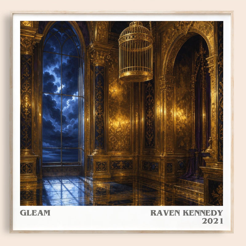 Gleam literary book poster by Raven Kennedy – framed literary art print