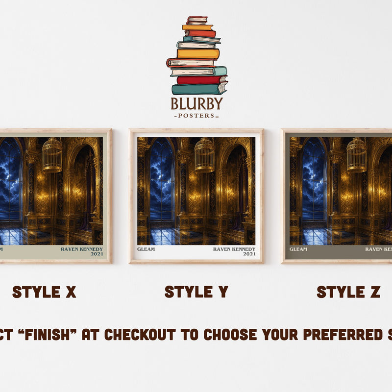 Gleam literary print in frame leaning in hallway – fantasy wall art