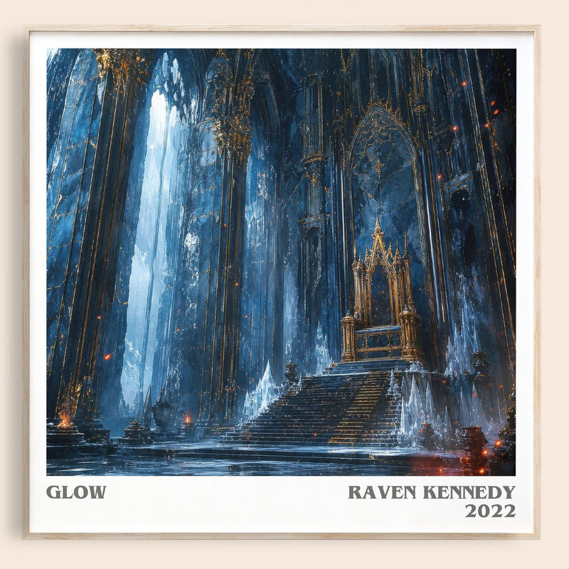 Glow literary book poster by Raven Kennedy – framed literary art print