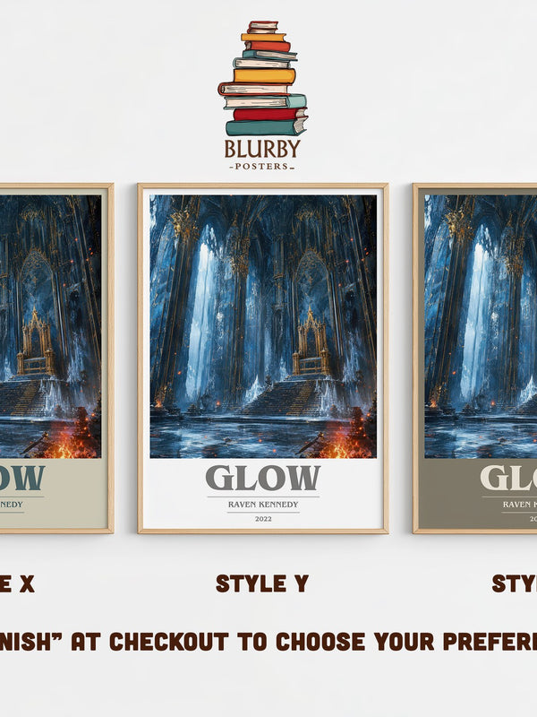 Glow book cover print in frame leaning in hallway – fantasy wall art