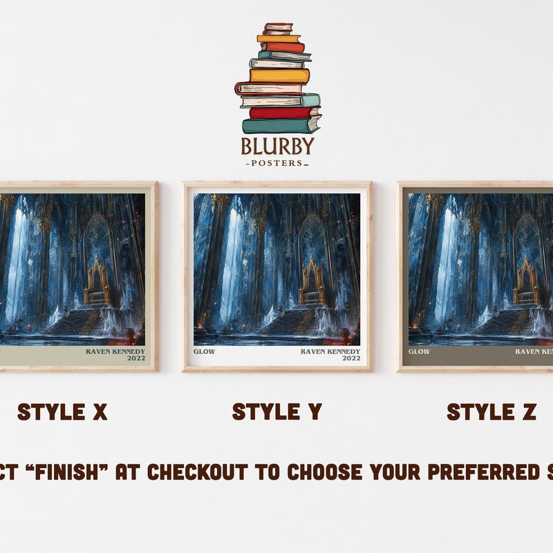 Glow literary print in frame leaning in hallway – fantasy wall art
