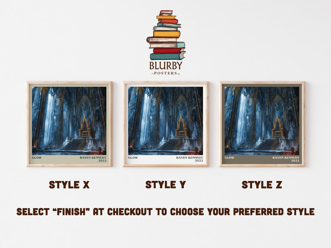 Glow literary print in frame leaning in hallway – fantasy wall art (mockup)