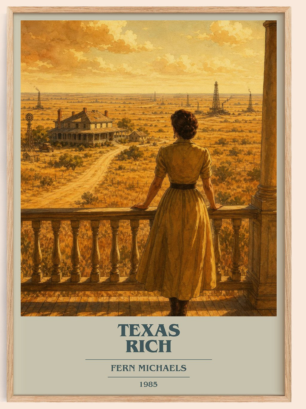 Texas Rich book cover book poster by Fern Michaels – framed literary art print