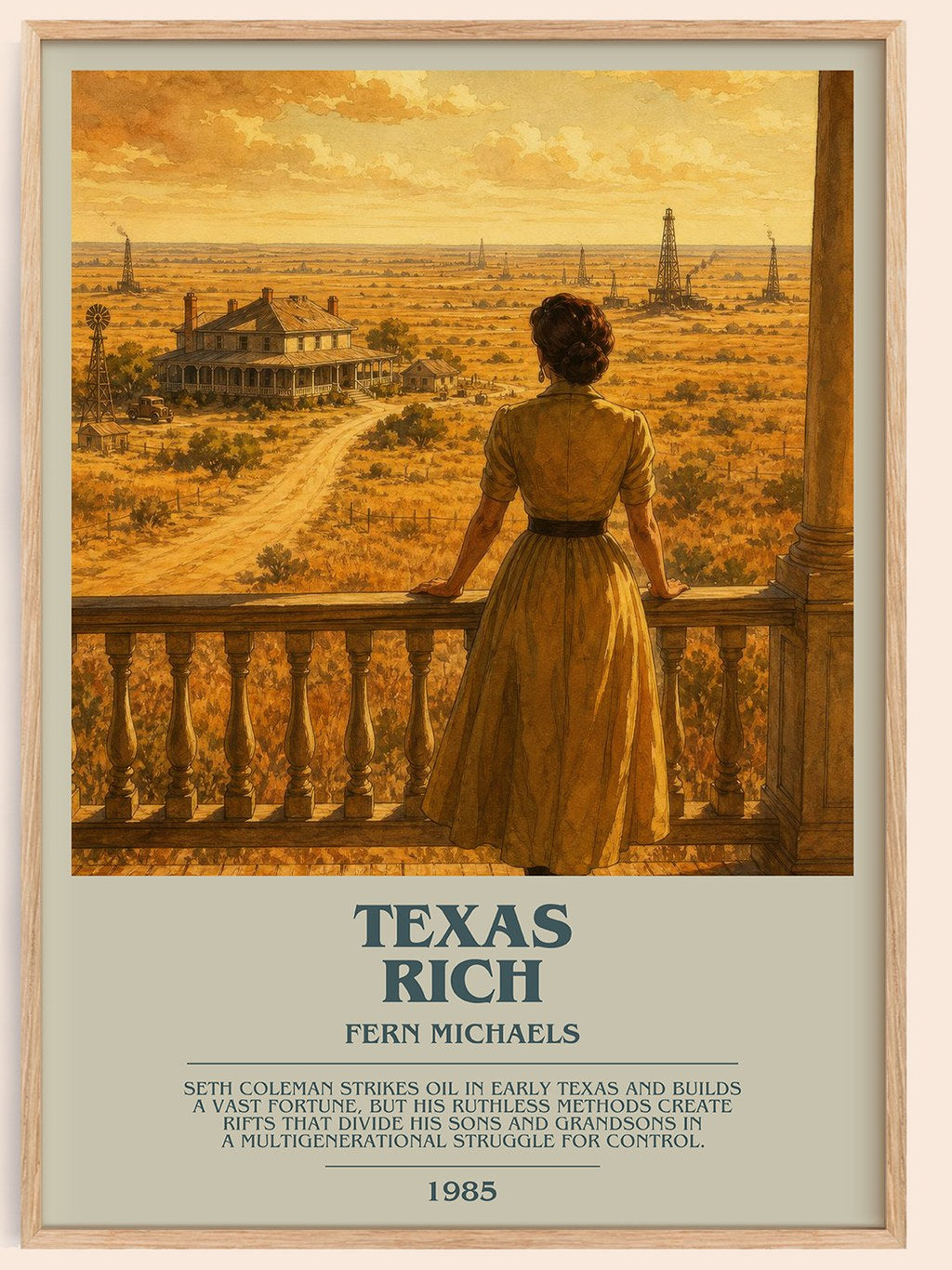 Texas Rich bookish book poster by Fern Michaels – framed literary art print