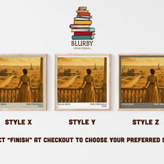 Texas Rich literary print in frame leaning in hallway – contemporary fiction wall art