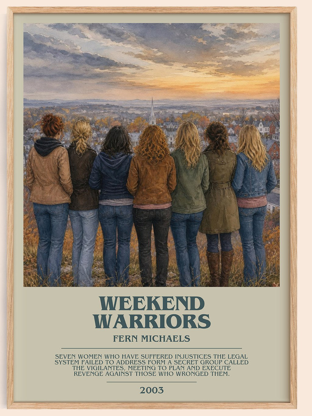 Weekend Warriors bookish book poster by Fern Michaels – framed literary art print