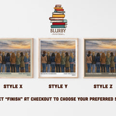 Weekend Warriors literary print in frame leaning in hallway – contemporary fiction wall art