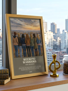 Weekend Warriors bookish print framed by window – literary home decor
