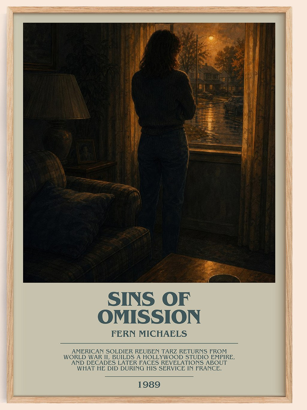 Sins of Omission bookish book poster by Fern Michaels – framed literary art print