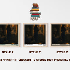 Sins of Omission literary print in frame leaning in hallway – contemporary fiction wall art